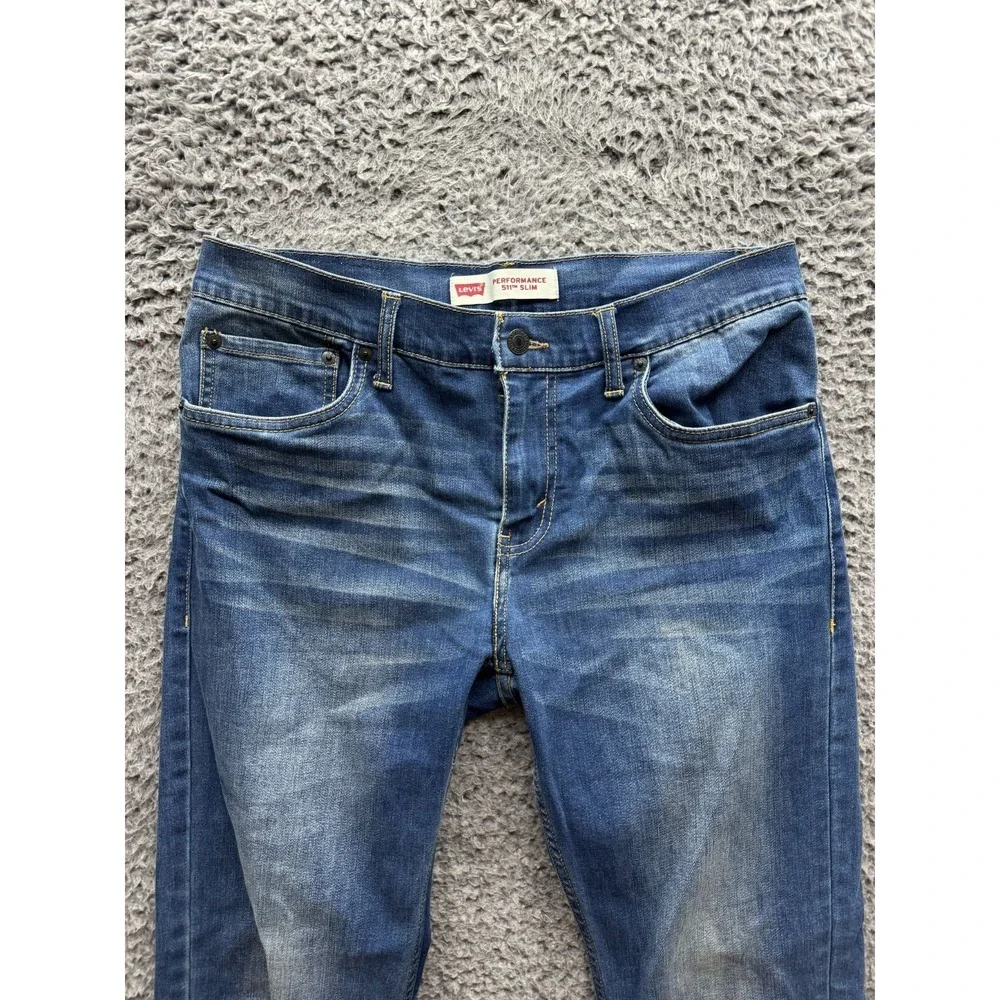 Levis 511 Performance Cool Slim Fit Denim Jeans‎ Blue Mens Size 20R 30 X 30